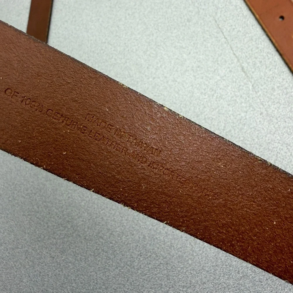 Madewell Leather Belt Womens XXL 2XL Brown Brass Buckle Tip Preppy Classic 1.25" - Picture 11 of 13